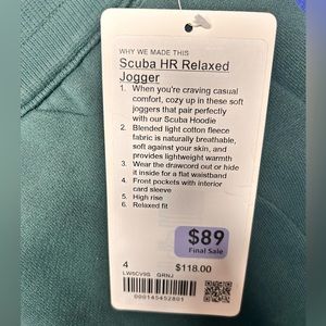 Lululemon Scuba HR Relaxed Jogger
